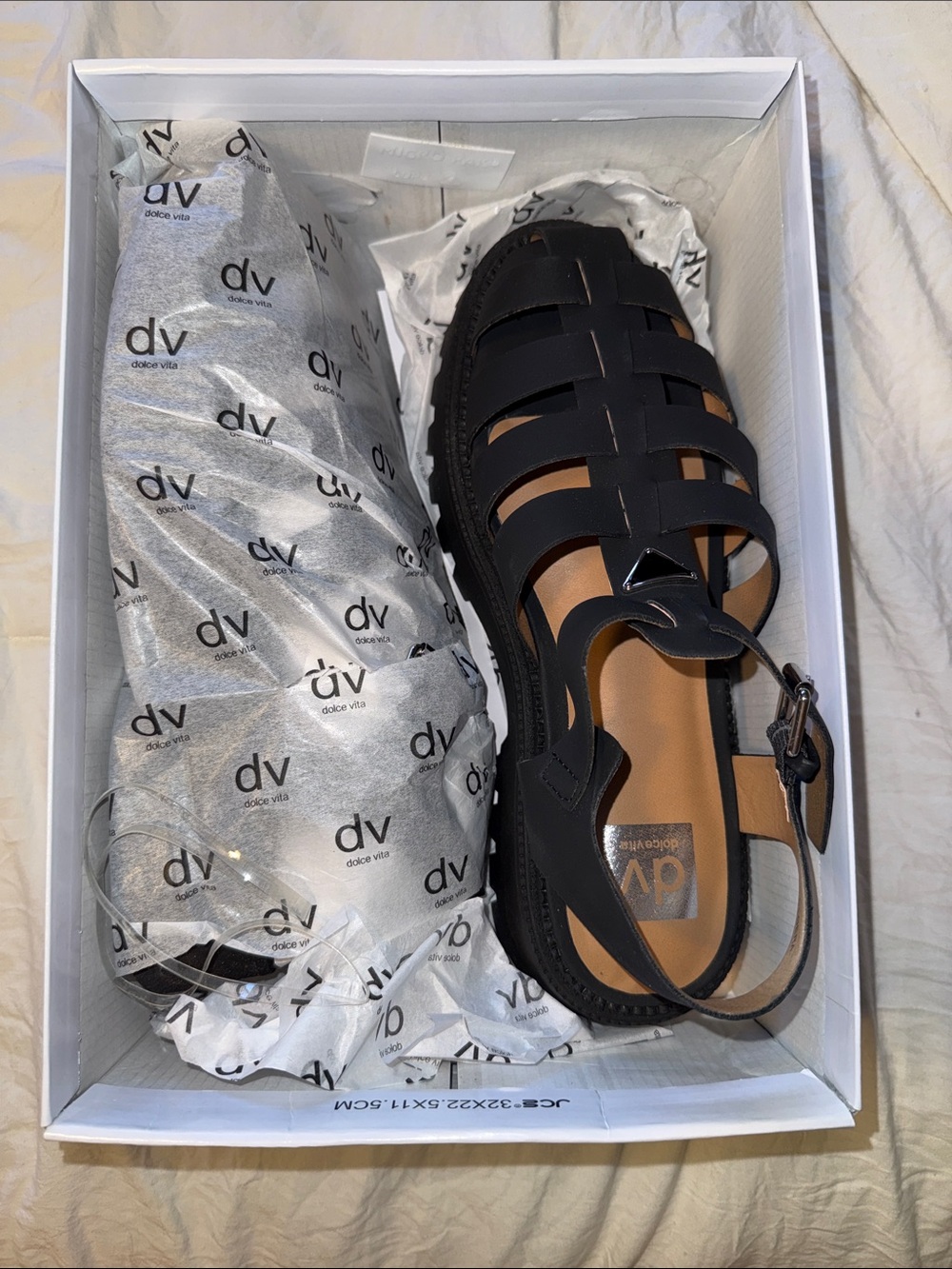 DV by Dolce Vita Black Leather Strappy Fisherman Sandals